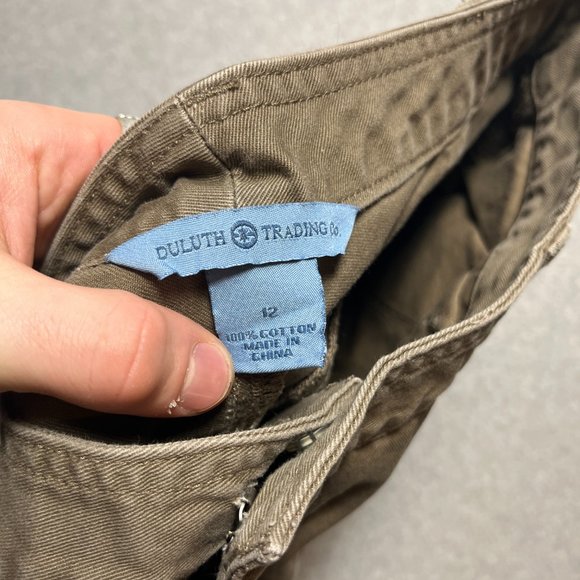 Duluth Trading Shorts Womens 12 Brown Bermuda Canvas Outdoor Stain 29 Waist - Picture 9 of 9